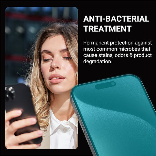 Crong 3D Full Glue Antibacterial Tempered Glass (iPhone 17 Pro Max / iPhone 16 Pro Max)