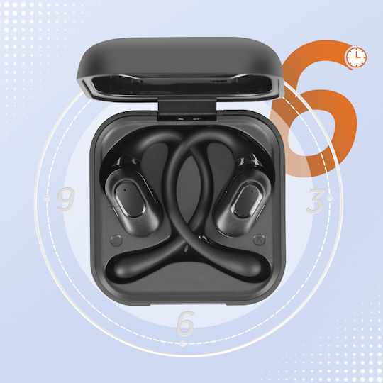 LinQ H700 Offenes Ohr Bluetooth-Freisprecheinrichtung Kopfhörer mit Ladeetui Schwarz