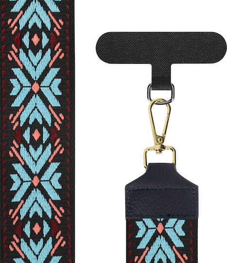 Avizar Phone Strap Ethnik Lake Blue Collection Jet Black