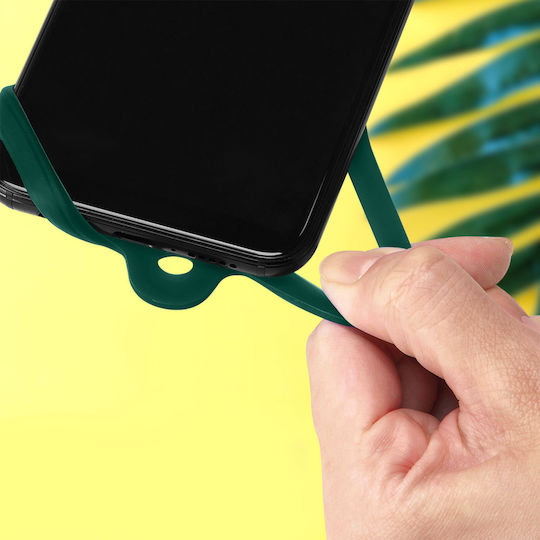 Universal Smartphone Cord Silicone Extendable Adjustable 90cm Dark Green