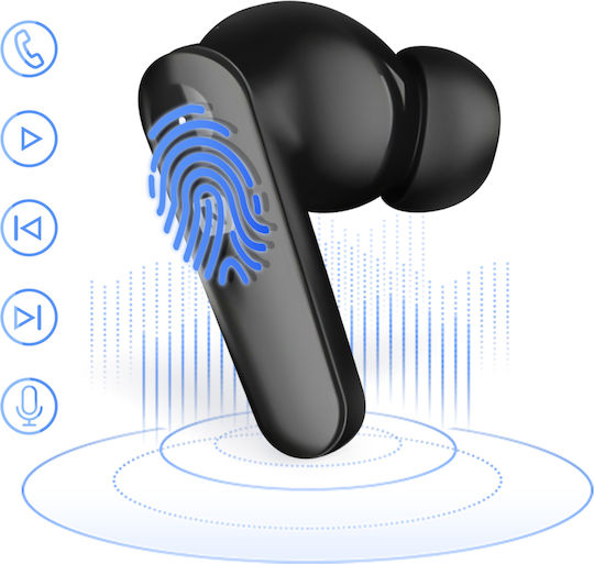 Swissten ANC Focus In-ear Bluetooth Handsfree Ακουστικά με Θήκη Φόρτισης Μαύρα
