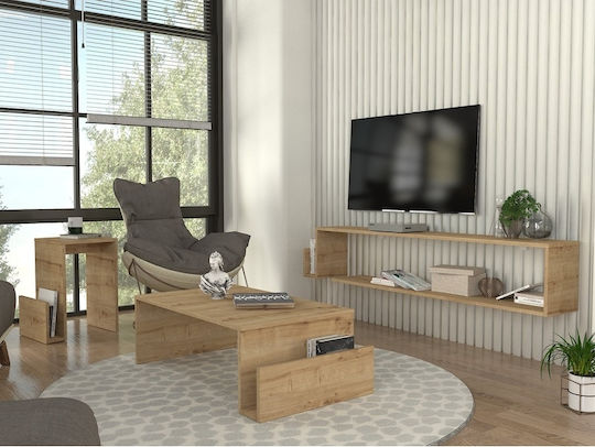 TV Stand Regnar Made of Metal & Wood Sapphire Oak L168.6xD25xH31.8cm
