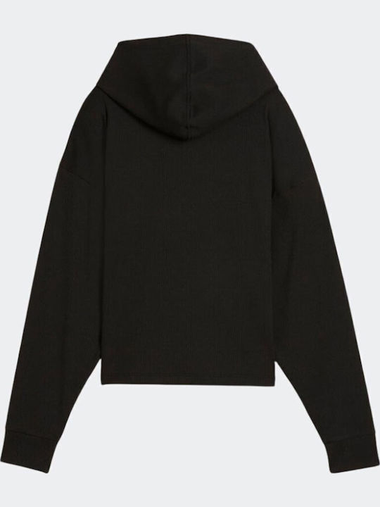 Elevated Damen Sweatshirt Kapuzen Black