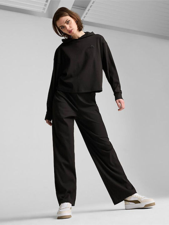 Elevated Damen Sweatshirt Kapuzen Black