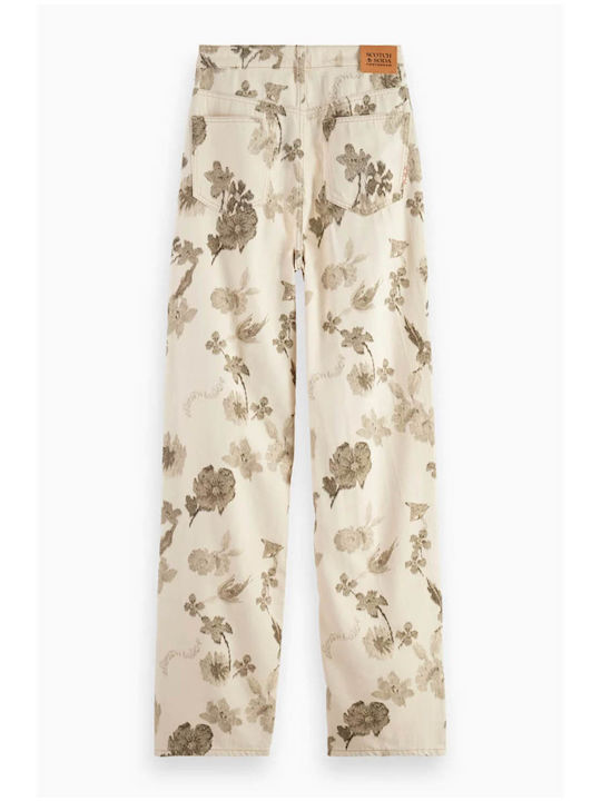 Scotch & Soda Women's Jean Trousers in Straight Line Beige