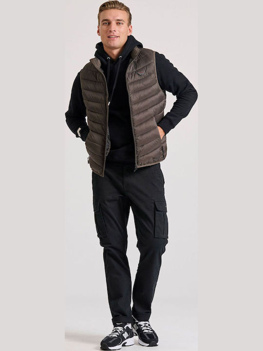 Sleeveless Jacket Puffer Khaki