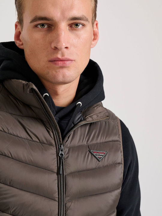 Sleeveless Jacket Puffer Khaki