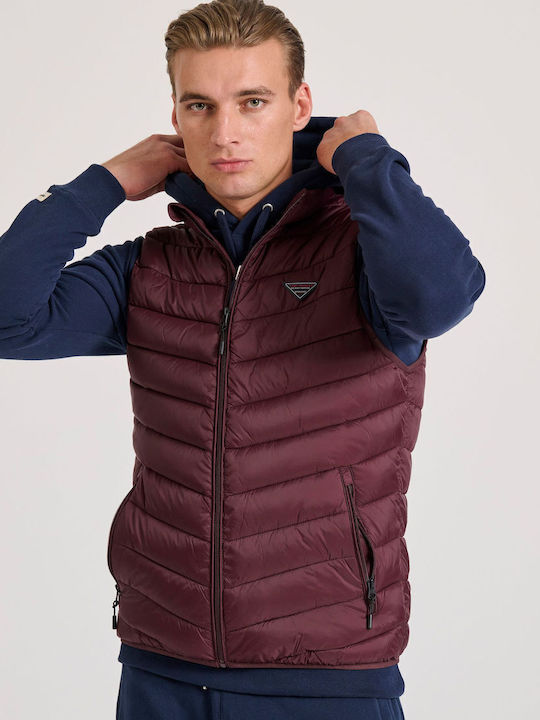 Geacă fără mâneci Puffer Burgundy