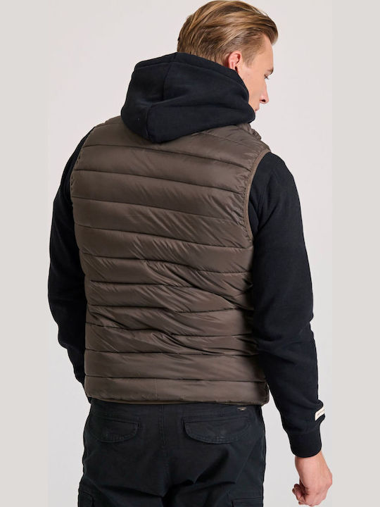 Sleeveless Jacket Puffer Khaki