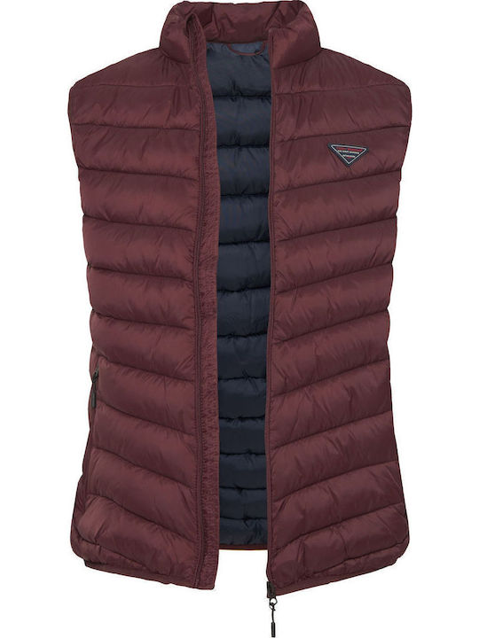 Geacă fără mâneci Puffer Burgundy
