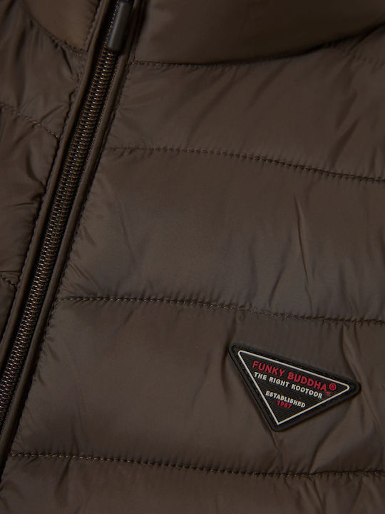 Sleeveless Jacket Puffer Khaki