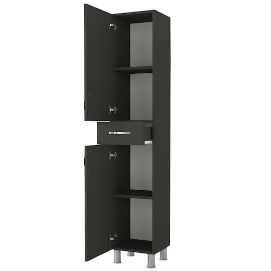 Megapap Selina Floor Bathroom Column Cabinet L35xD31xH179cm Gray