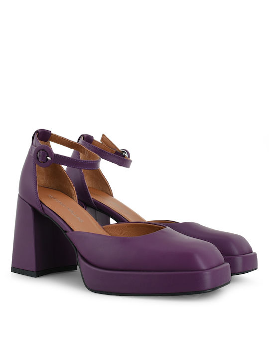 Tsakiris Mallas Leather Purple High Heels