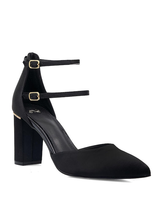 Exe Synthetic Leather Black Heels