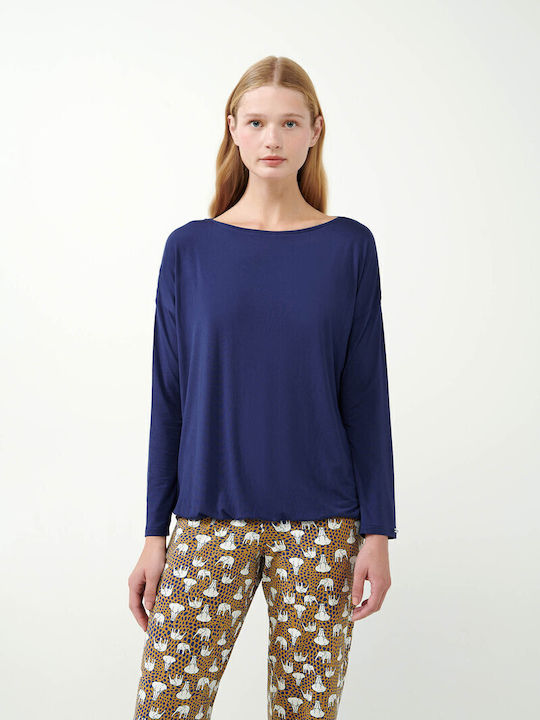 Vamp Winter Women's Pyjama Set Blue Cavern