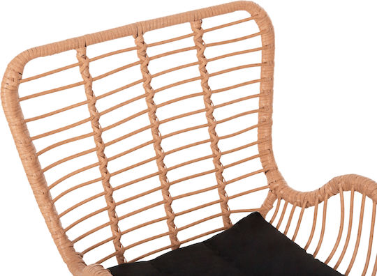Outdoor Armchair Rattan Allegra Beige-black with Cushion 66x59x90cm