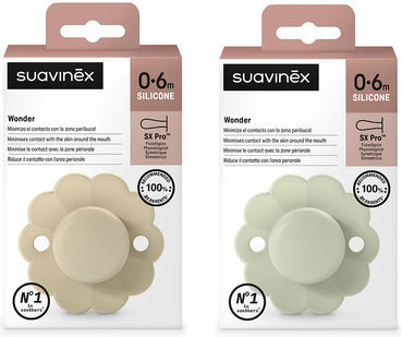 Suavinex Pacifiers Silicone Sx Pro - Wonder Mauve & MChalk for 0-6 months 2pcs