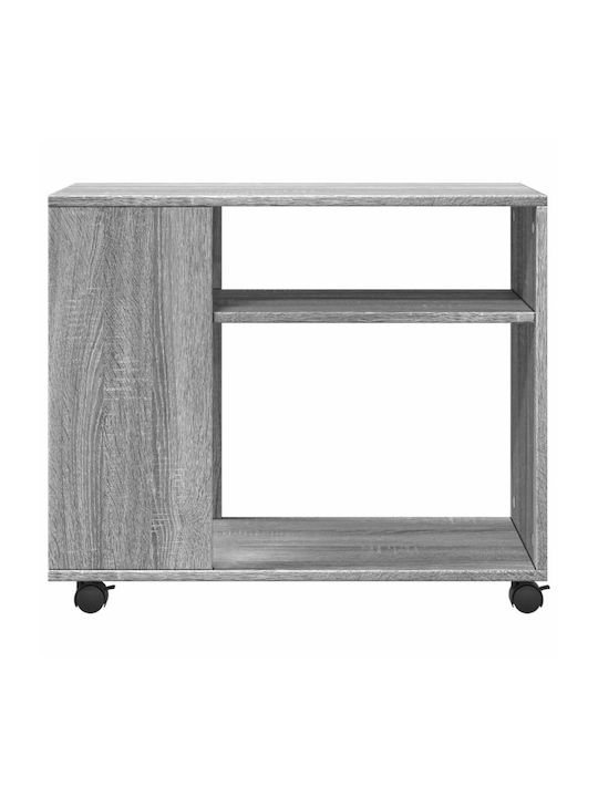 Rectangular Side Wooden Coffee Table with Gray Sonoma Wheels W70xL35xH60cm