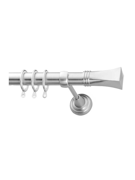 Metallic Curtain Pole Eco Elegant Double with Rod Φ25mm 140cm Nickel Satin