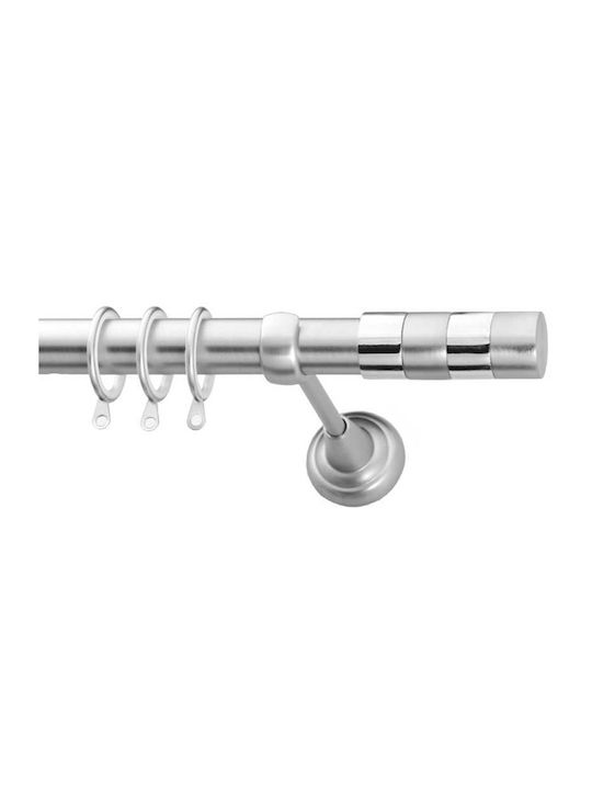 Metallic Curtain Pole Eco Artemis Single Φ25mm 160cm Nickel Satin