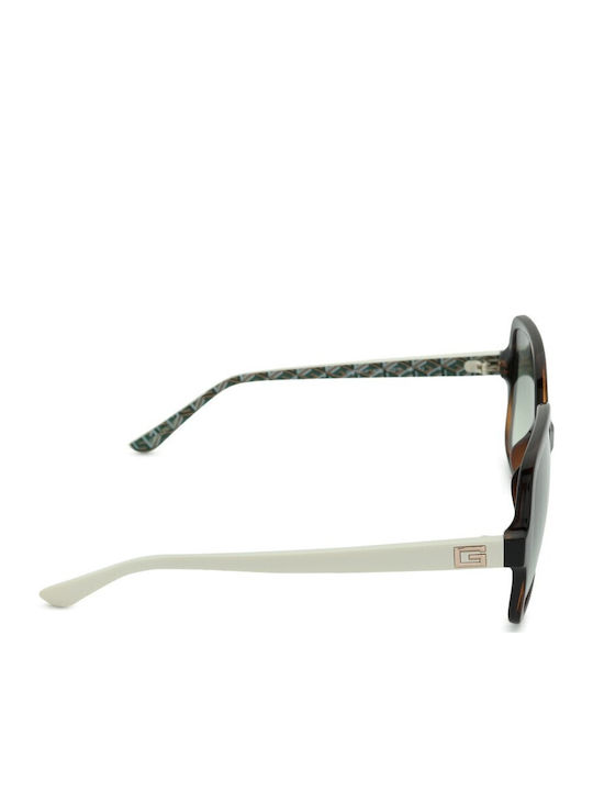 Guess Feminini Ochelari de soare cu Maro Tortoise Cadru și Verde Degrade Oglindă Lentilă