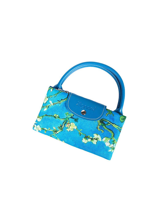 Signare Van Gogh Almond Blossoms Women's Bag Shopper Shoulder Light Blue