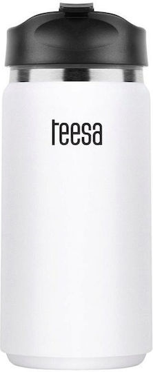 Thermosflasche aus Edelstahl und Kunststoff 350 ml Weiß