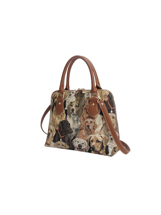 Signare Labrador Dog Women's Bag Shoulder Brown