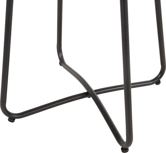 Gerry Auxiliary Outdoor Free Standing Table with Glass Surface and Metal Frame Natural 50x50x47cm
