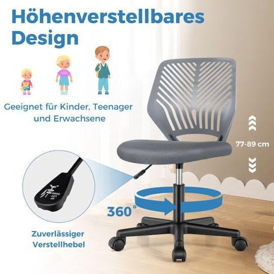 Kids Desk Chair Grey 54x54x77-89cm