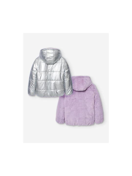 Losan Kinderjacke Beidseitig mit Kapuze Silver