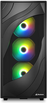 Sharkoon Rebel C80M RGB Gaming Midi Tower Computer Case Black