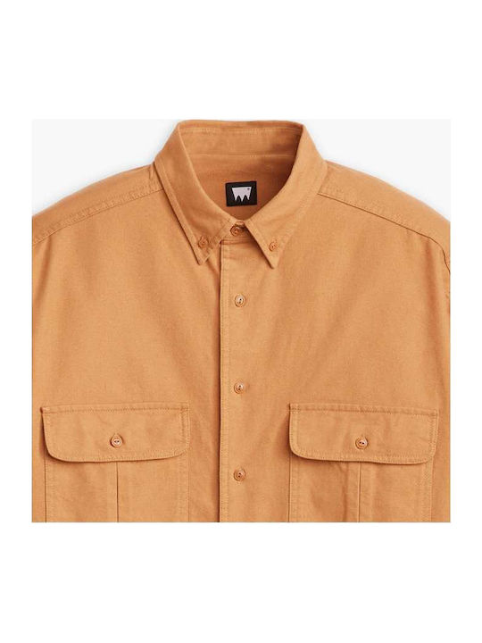 Long-sleeved Cotton Shirt Brown Sugar Brown