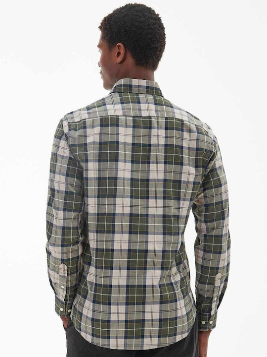 Barbour Long-sleeved Cotton Shirt Checked Green