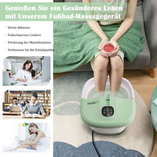 Costway Συσκευή Μασάζ Shiatsu για τα Πόδια με Λειτουργία Θέρμανσης Πράσινη