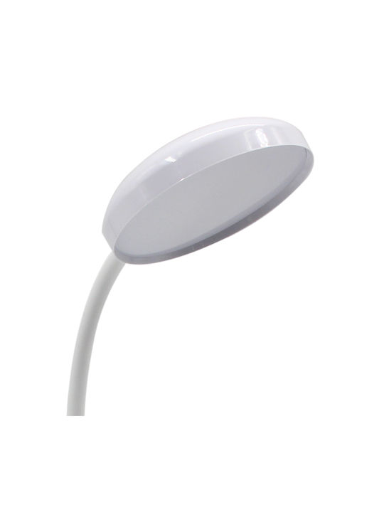 Keskor Rechargeable LED Office Lamp with Flexible Arm in White Color