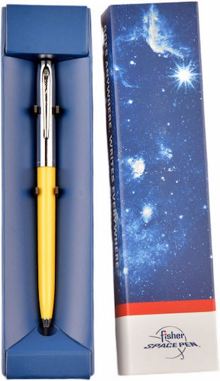 Fisher Space Pen Cap-o-matic Chrome Cap Yellow Barrel 775-y In A Gift Box