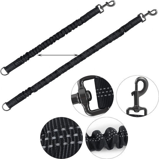 Shock Absorber Dressage Leash Zola Carabiner Metal Ring Length 95 Cm Black