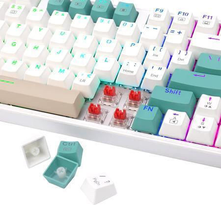 Redragon K643GWC-RGB-PRO Veigar Ασύρματο Gaming Μηχανικό Πληκτρολόγιο με RGB φωτισμό (Αγγλικό US) Λευκό