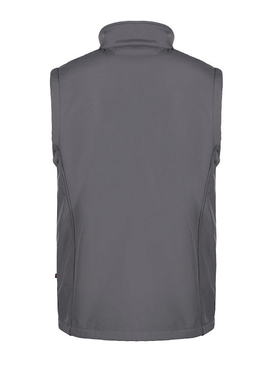 Stenso Ανδρικό Γιλέκο Εργασίας Softshell με Επένδυση Fleece Γκρι