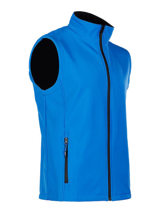 Stenso Arbeitsweste Softshell mit Fleece-Futter Hellblau