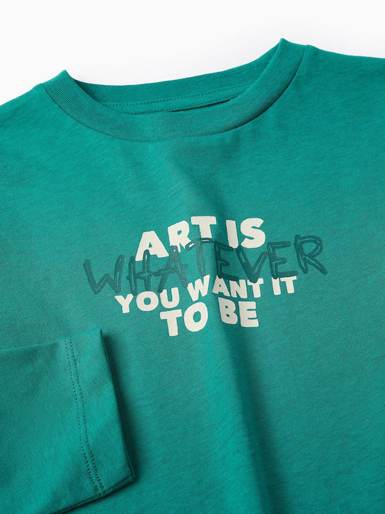 Zippy Kids Blouse Long Sleeve Green Art Is Whatever You Want It To Be