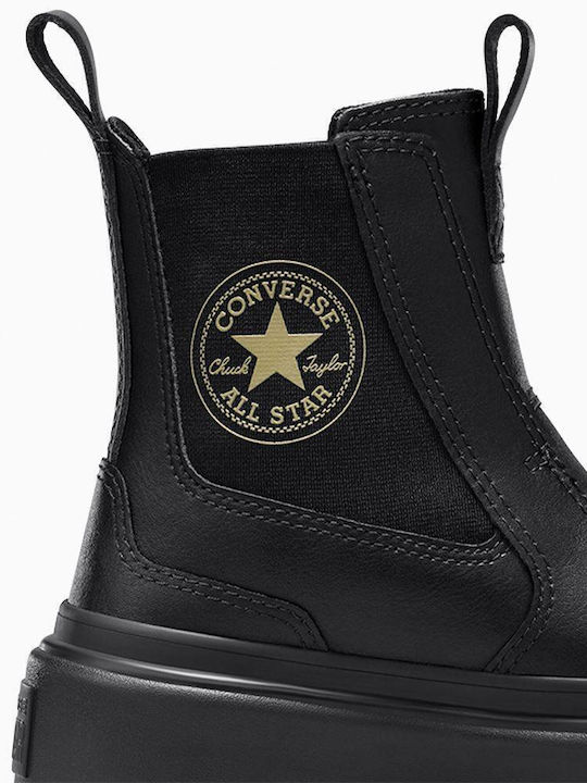 Lederne Kinderstiefeletten Schwarz