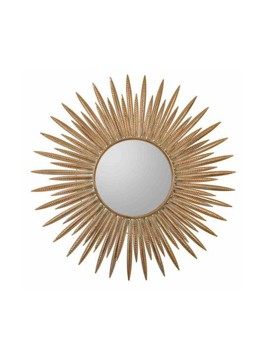 Alexandra House Living Wall Mirror with Gold Metallic Frame 92x92cm 1pcs