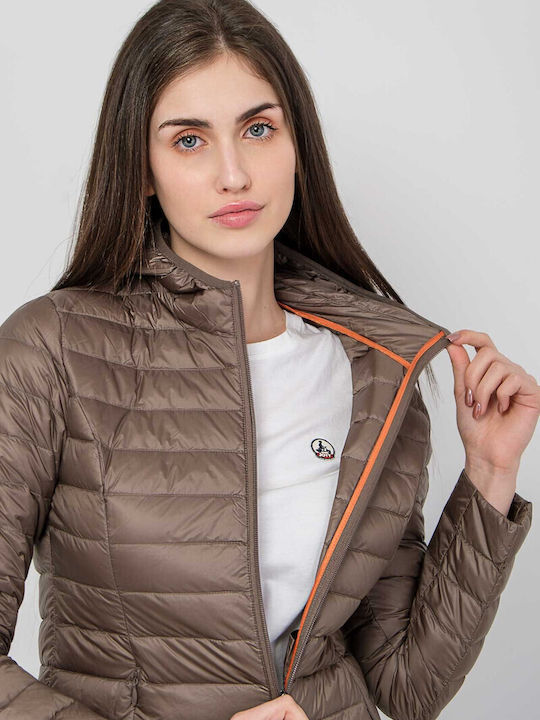 Cloe Kurz Damen Puffer Jacke Wasserdicht und Winddicht für Winter Beige