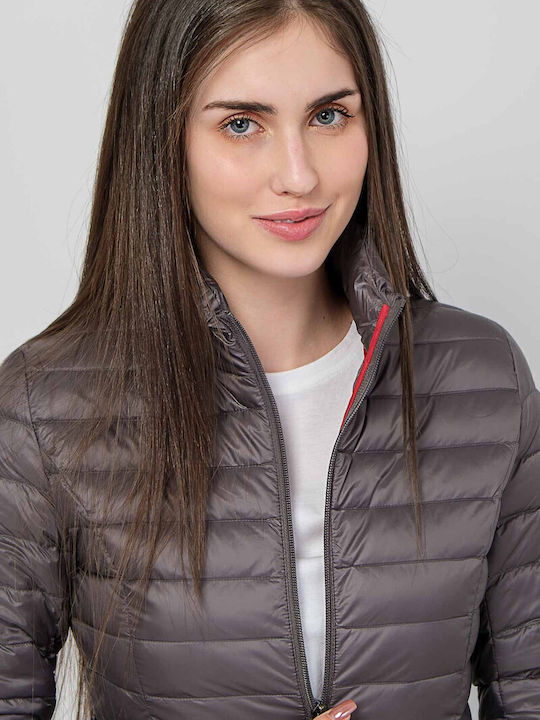 Kurz Damen Puffer Jacke Wasserdicht und Winddicht für Winter Gray