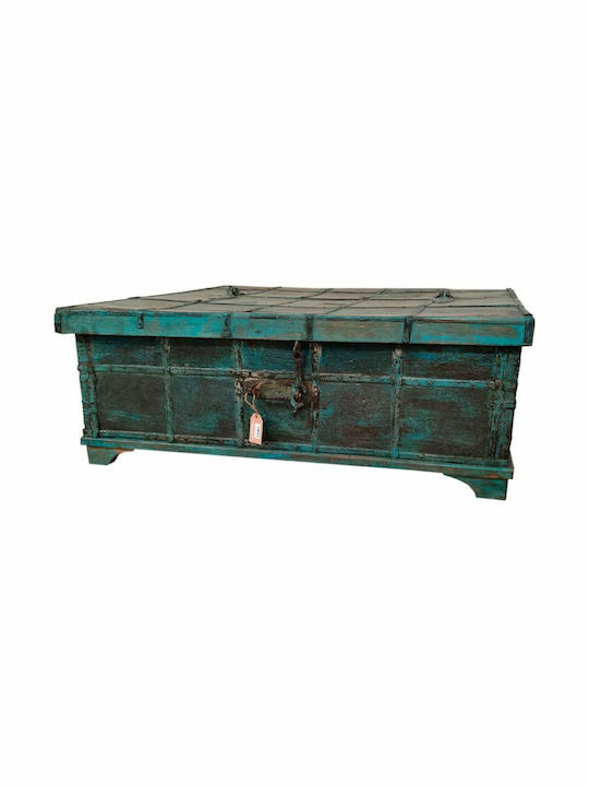 Alexandra House Living Wooden Decorative Trunk Blue 87x48cm