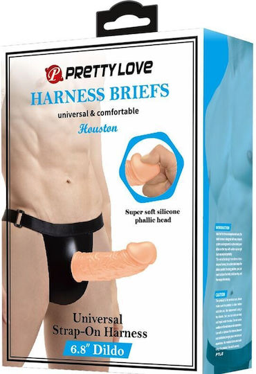 Pretty Love Strap-on Harnașament cu Dildo și Vibrație în Culoare Flesh