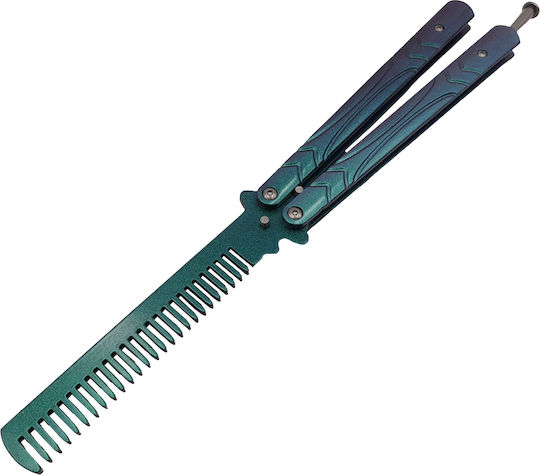 Idealstore Cuțit Fluture de Antrenament Tip Pieptene Warrior Pace 23.5 Cm Verde