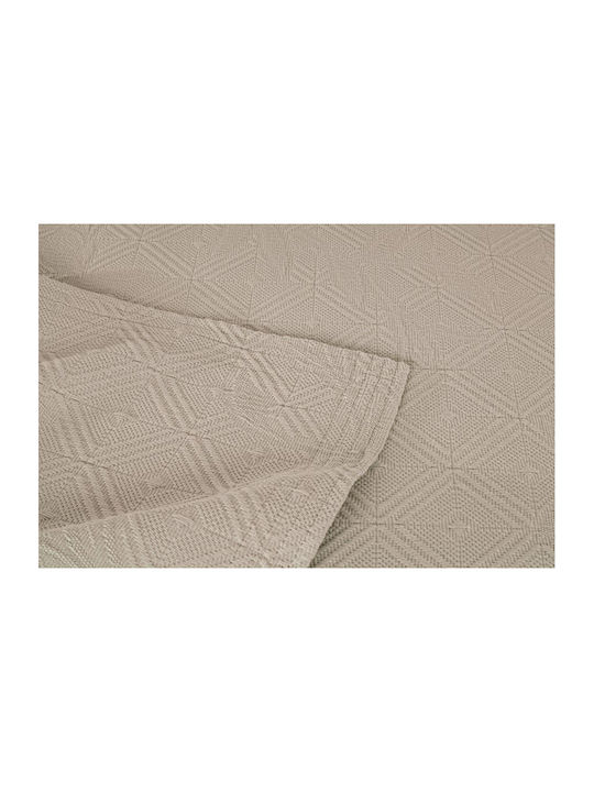 Liolios Home Kiera Κουβέρτα Πικέ Υπέρδιπλη 220x240εκ. Beige